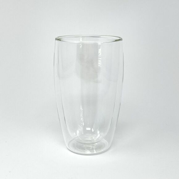 Bodum PAVINA 450mL 15oz Double-Wall Insulated Tall Glass Coffee Mug Cup Clear - Picture 1 of 5
